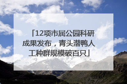 12项市属公园科研成果发布，青头潜鸭人工种群规模破百只